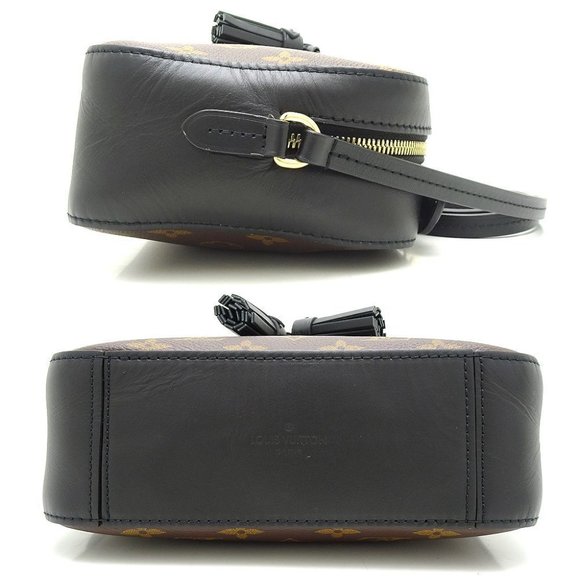 Saintonge Monogram Canvas Black Shoulder Bag - Picture 2 of 8